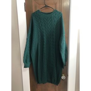 Dark green sweater dress
